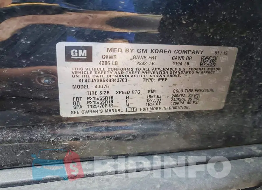 KL4CJASB6KB843703 Photo# 14