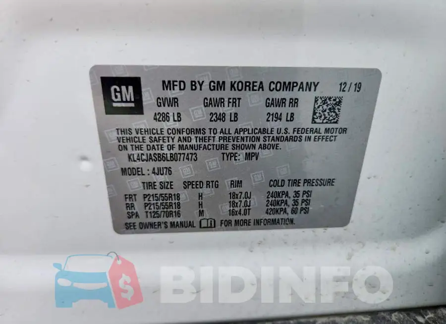 KL4CJASB6LB077473 Photo# 13