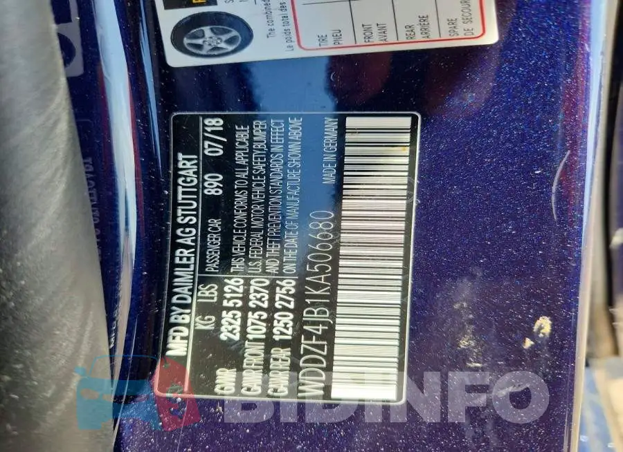 WDDZF4JB1KA506680 Photo# 13