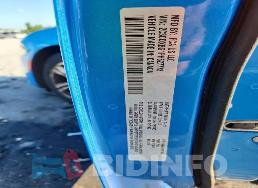 2C3CDXBG1PH627773 Photo# 12