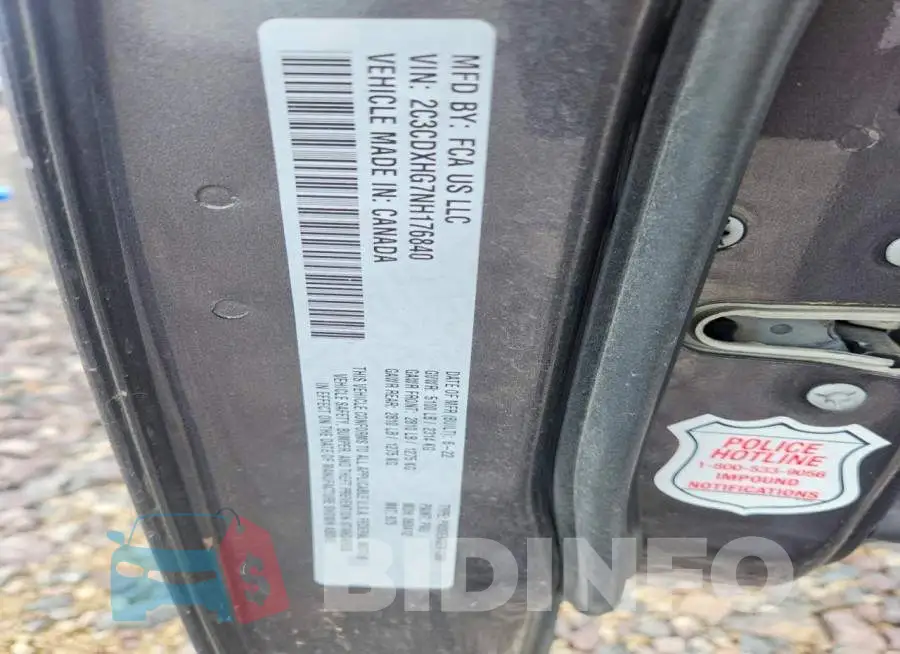 2C3CDXHG7NH176840 Photo# 12