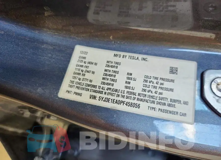 5YJ3E1EA0PF458056 Photo# 12
