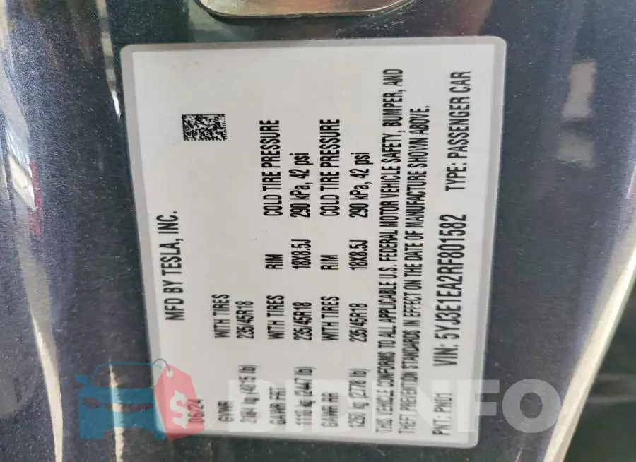 5YJ3E1EA2RF801582 Photo# 12