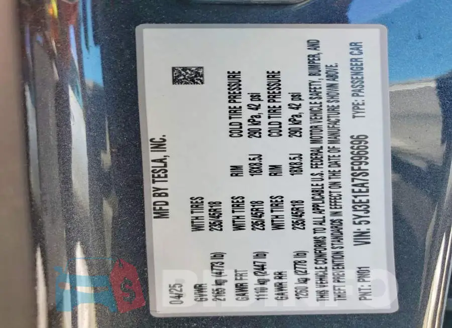 5YJ3E1EA7SF996696 Photo# 12