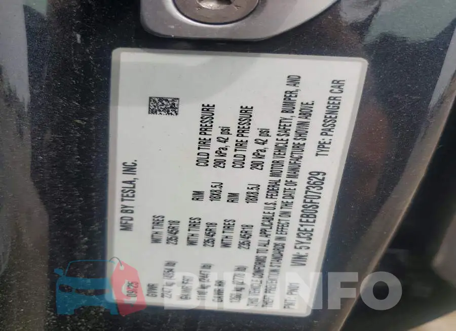 5YJ3E1EB0SF073629 Photo# 12