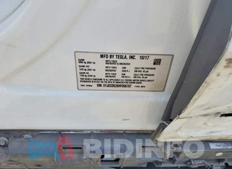 5YJXCDE28HF066767 Photo# 14