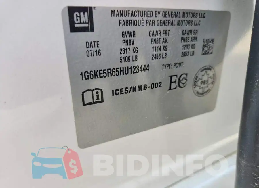 1G6KE5R65HU123444 Photo# 13