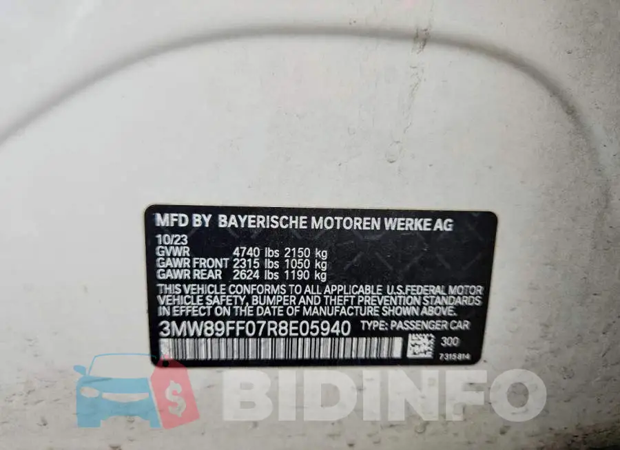 3MW89FF07R8E05940 Photo# 13