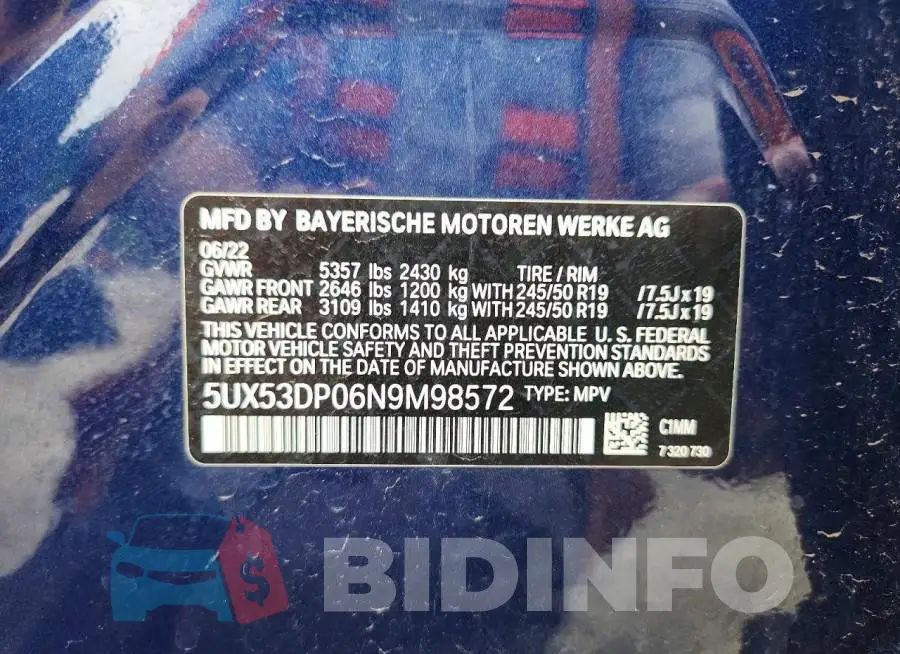5UX53DP06N9M98572 Photo# 13