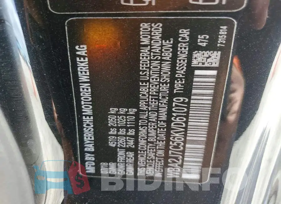 WBA2J7C56KVD61079 Photo# 12