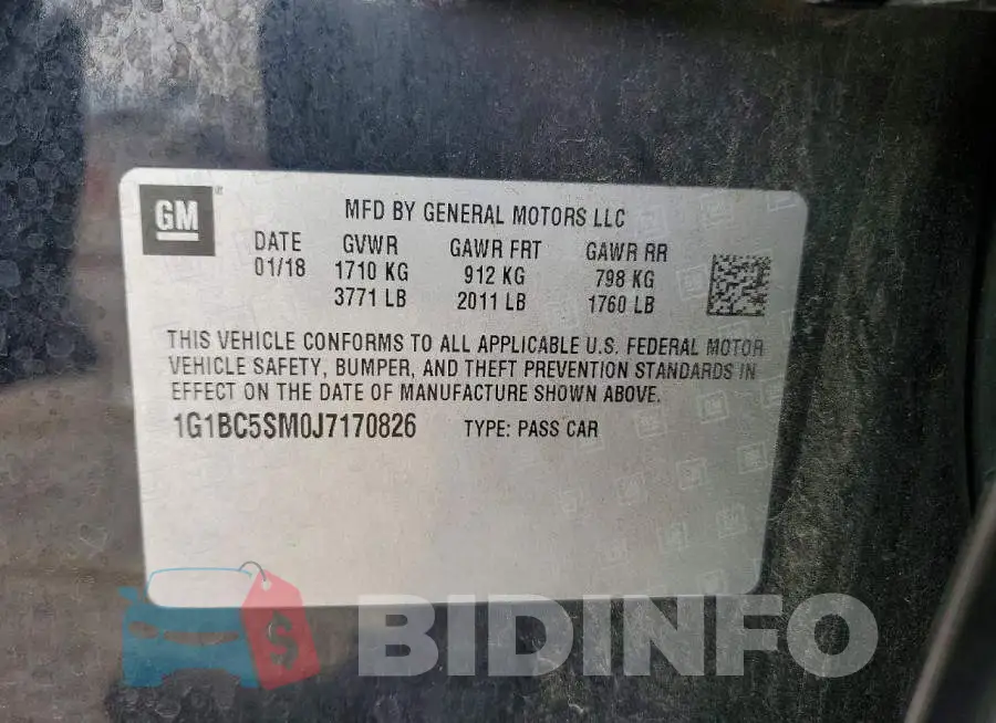 1G1BC5SM0J7170826 Photo# 13