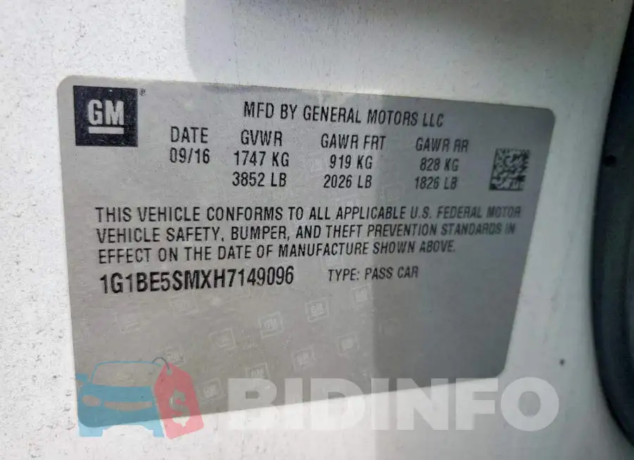 1G1BE5SMXH7149096 Photo# 13