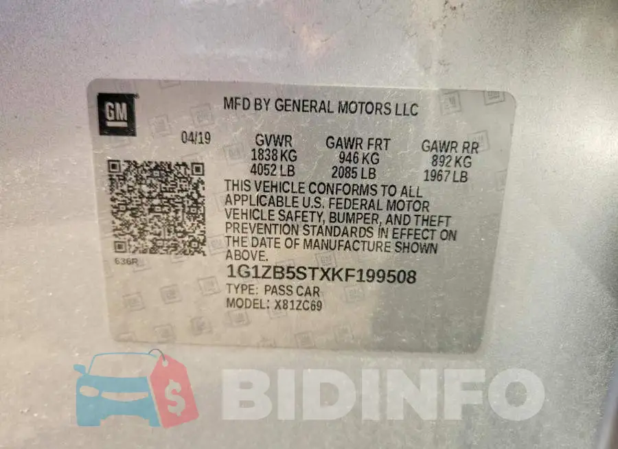 1G1ZB5STXKF199508 Photo# 12