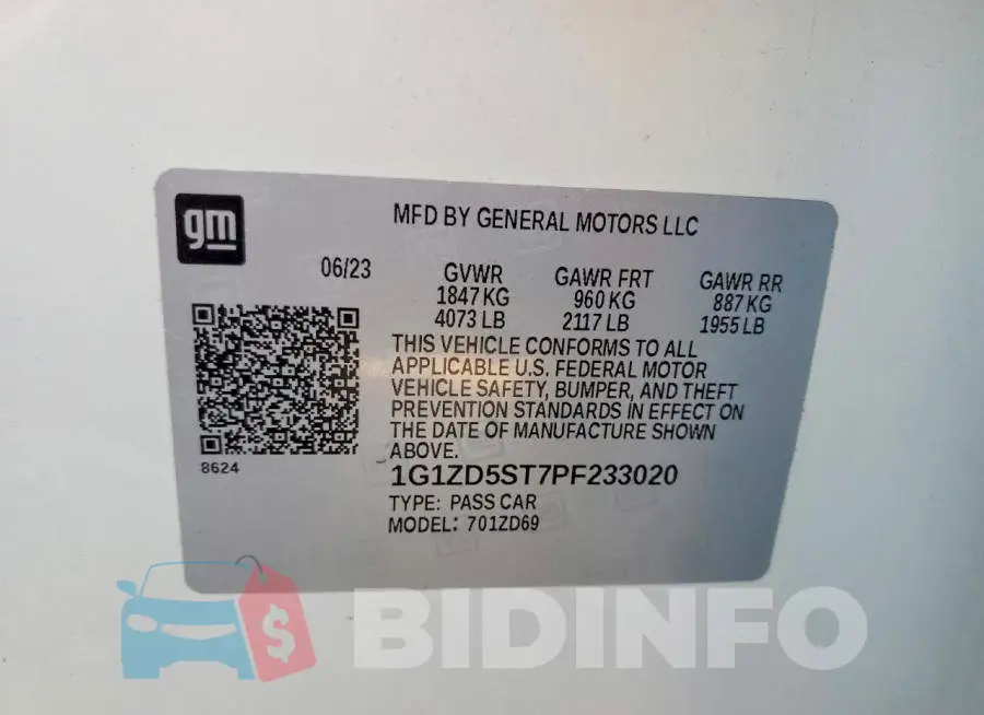 1G1ZD5ST7PF233020 Photo# 12