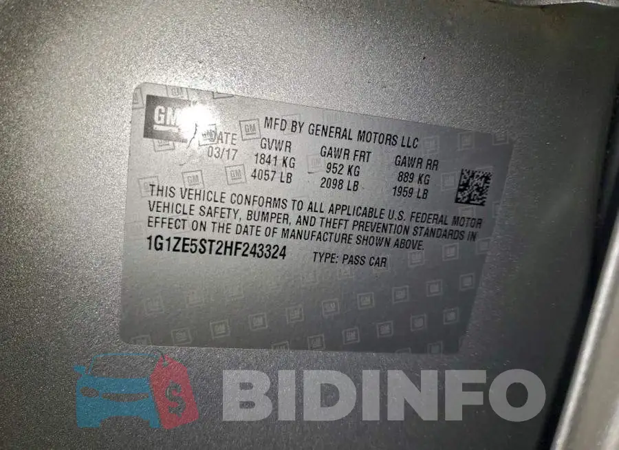 1G1ZE5ST2HF243324 Photo# 12
