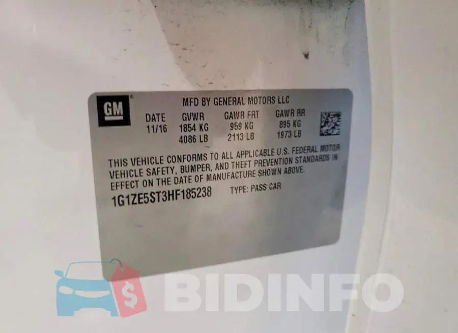 1G1ZE5ST3HF185238 Photo# 12