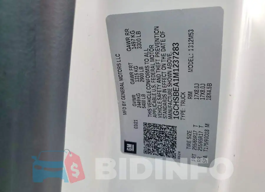 1GCHSBEA1M1237283 Photo# 13
