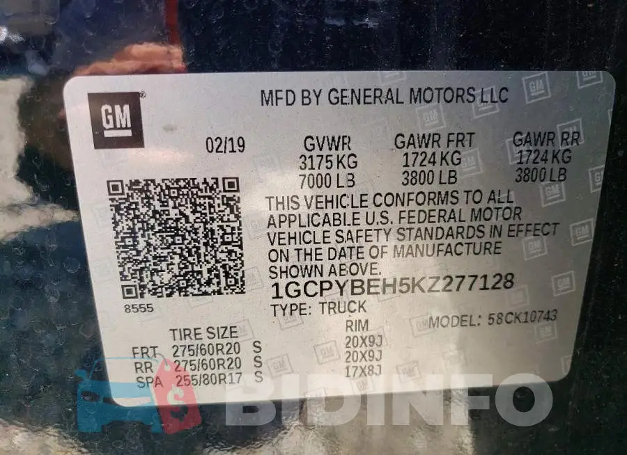1GCPYBEH5KZ277128 Photo# 12