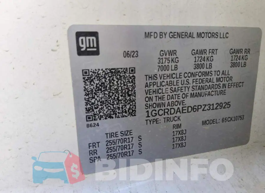 1GCRDAED6PZ312925 Photo# 13