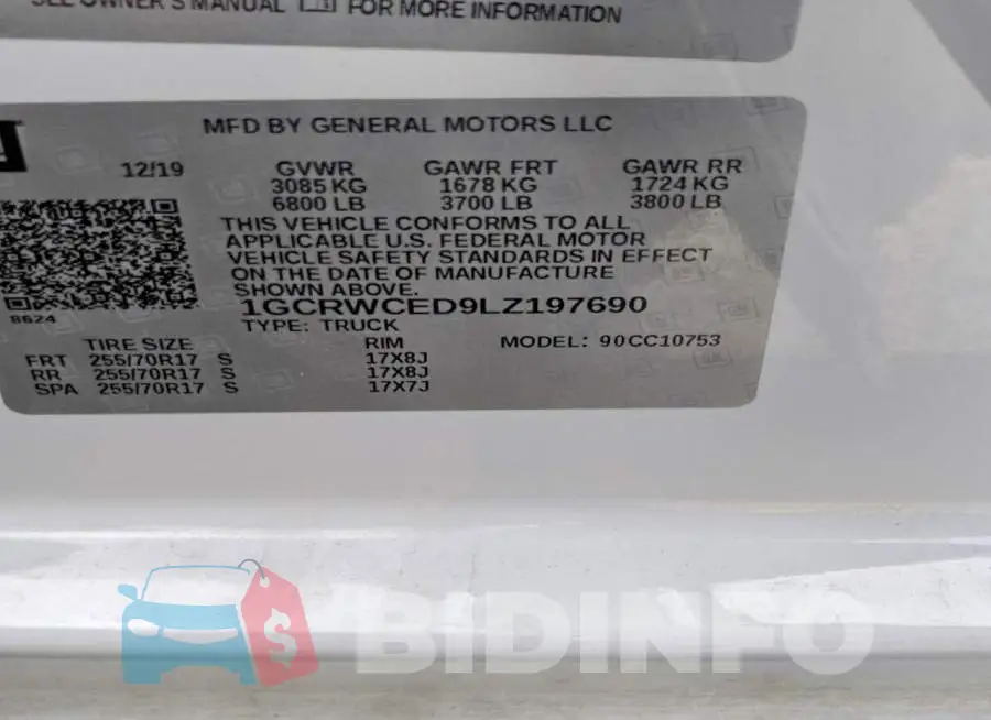 1GCRWCED9LZ197690 Photo# 12