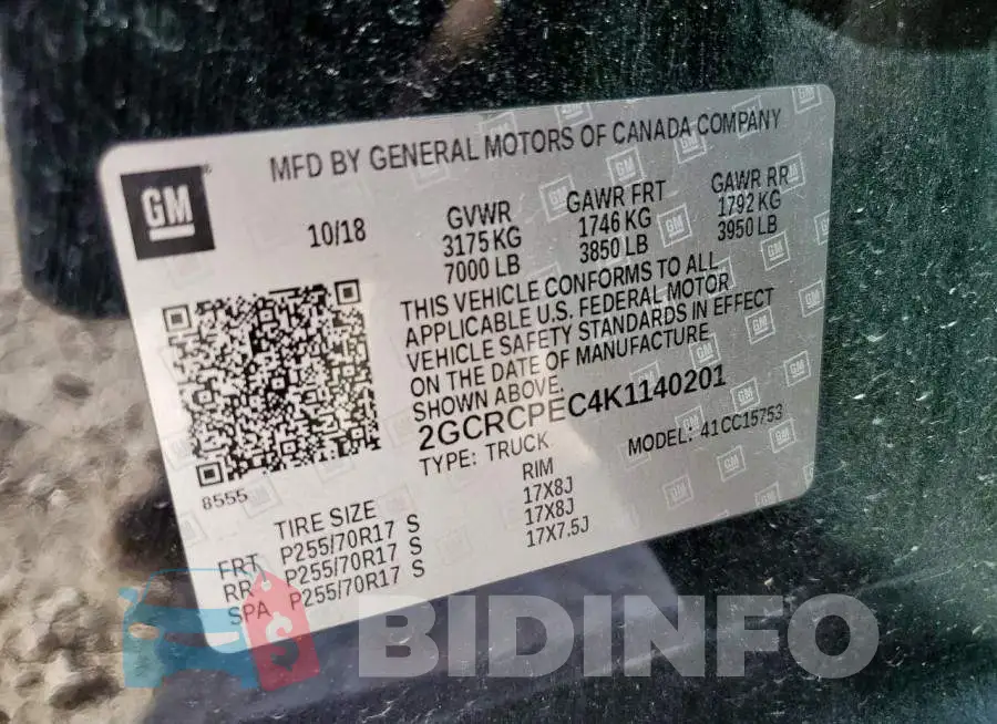 2GCRCPEC4K1140201 Photo# 12