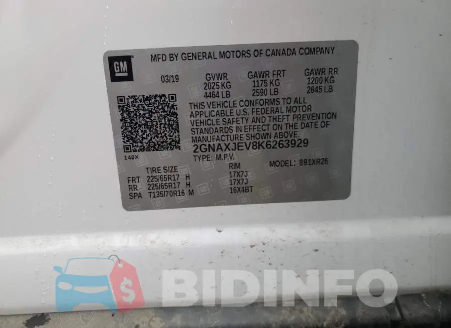 2GNAXJEV8K6263929 Photo# 14