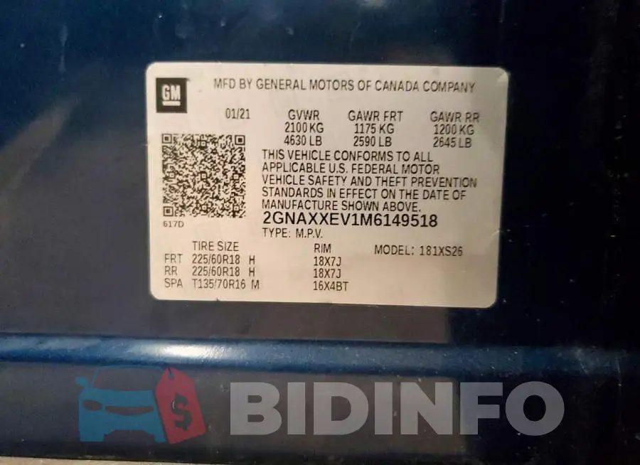 2GNAXXEV1M6149518 Photo# 13