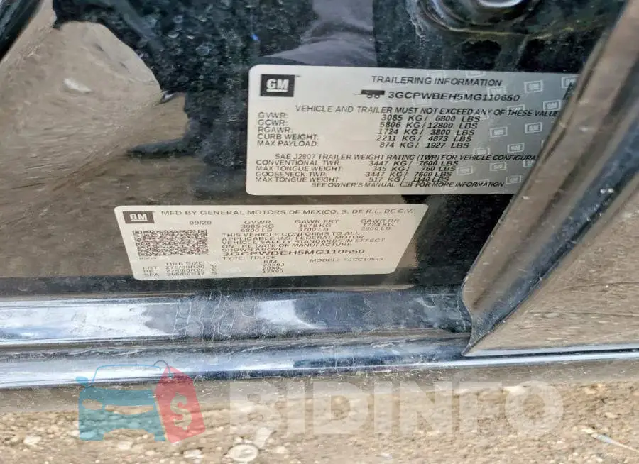 3GCPWBEH5MG110650 Photo# 12