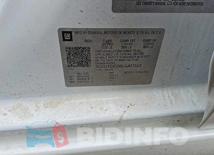 3GCUYDED0LG427112 Photo# 13