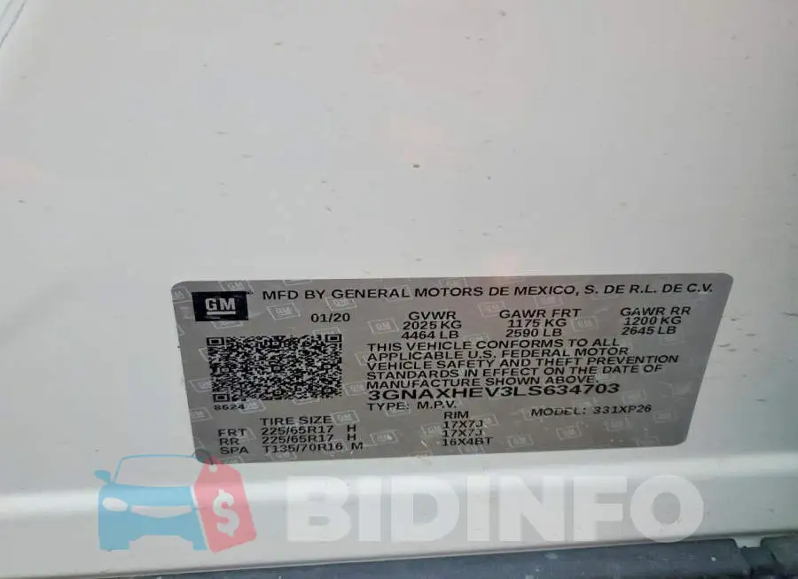 3GNAXHEV3LS634703 Photo# 13