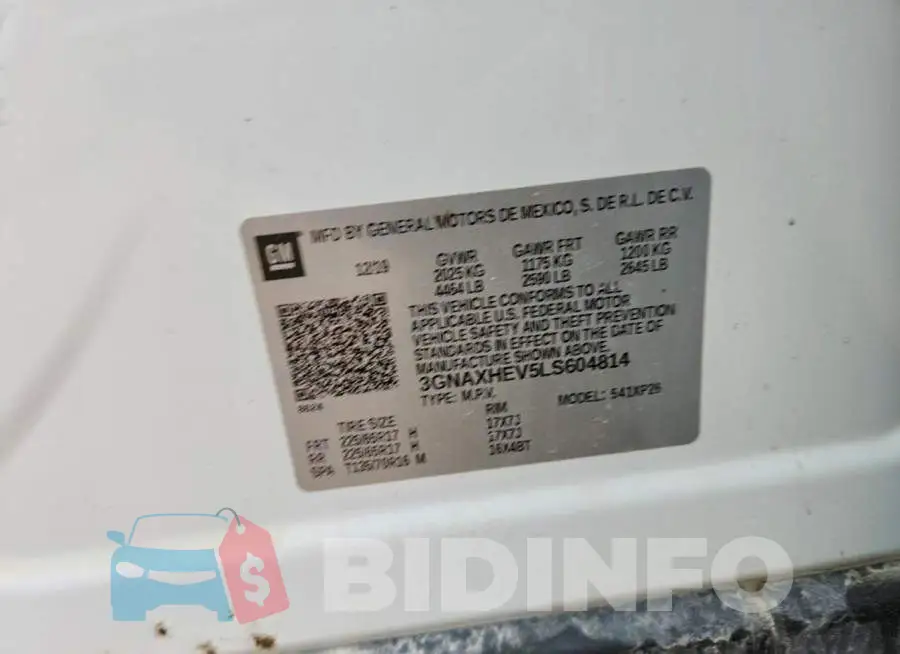 3GNAXHEV5LS604814 Photo# 12