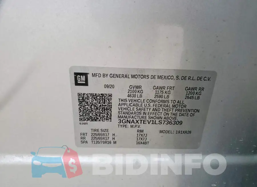 3GNAXTEV1LS736309 Photo# 14
