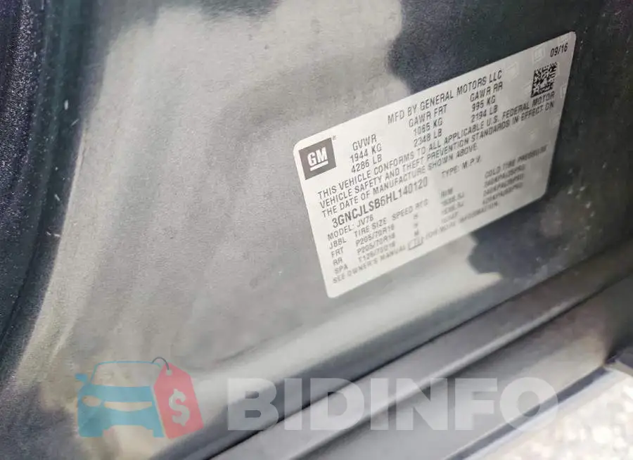 3GNCJLSB6HL140120 Photo# 12
