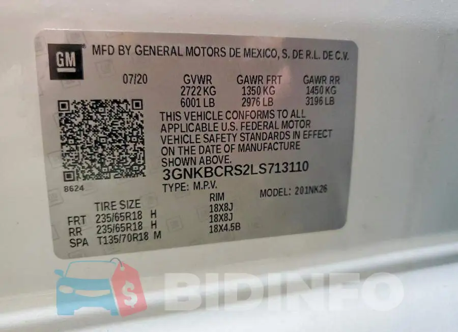 3GNKBCRS2LS713110 Photo# 14
