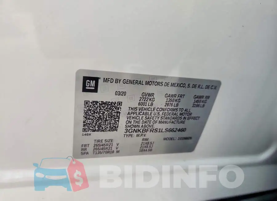 3GNKBFRS1LS662460 Photo# 13