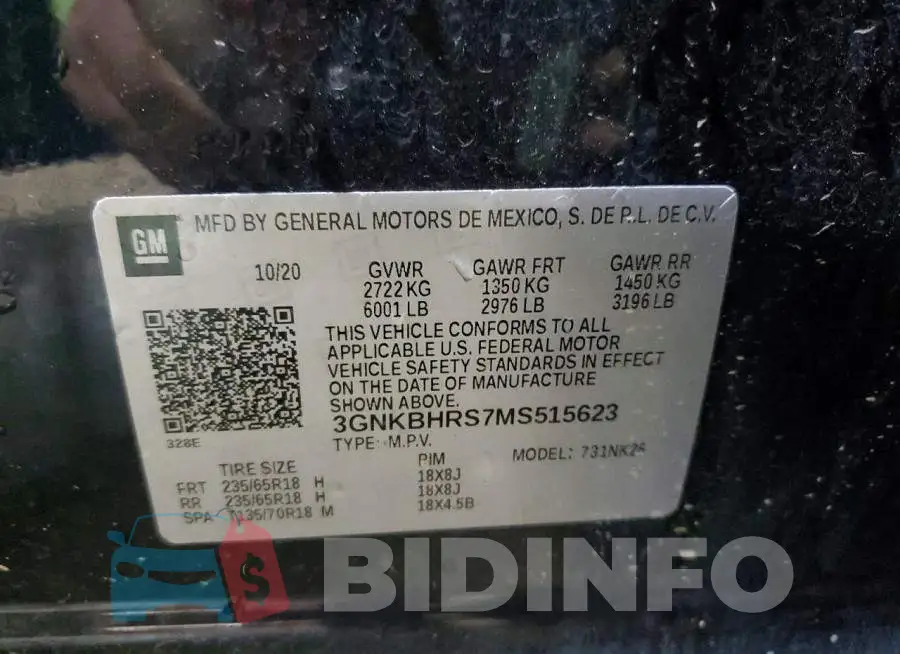 3GNKBHRS7MS515623 Photo# 13