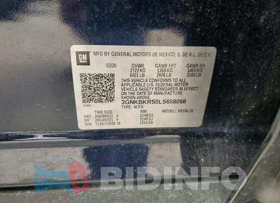 3GNKBKRS0LS658098 Photo# 13