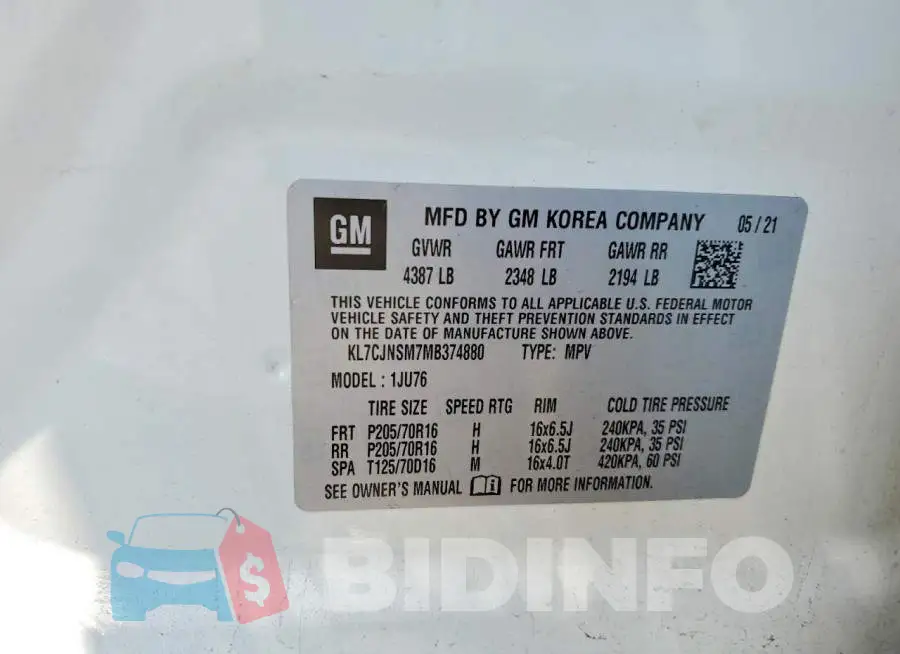 KL7CJNSM7MB374880 Photo# 13