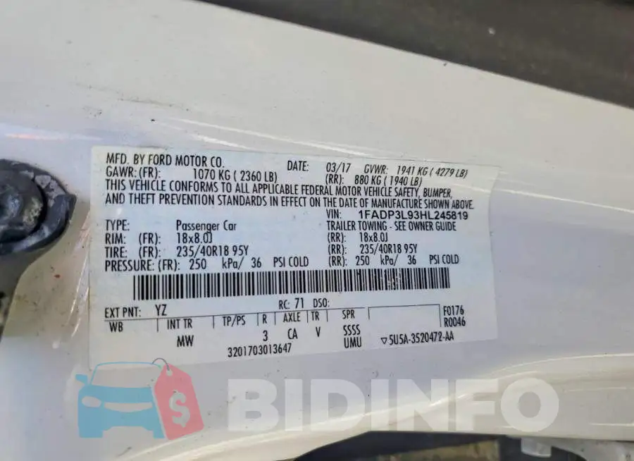 1FADP3L93HL245819 Photo# 12