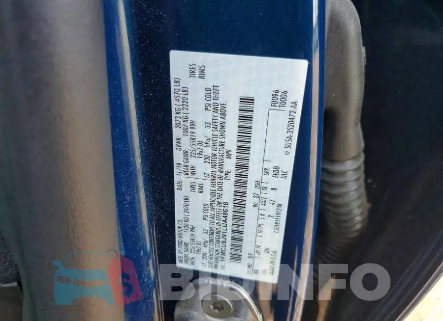 1FMCU9J91LUA48618 Photo# 13