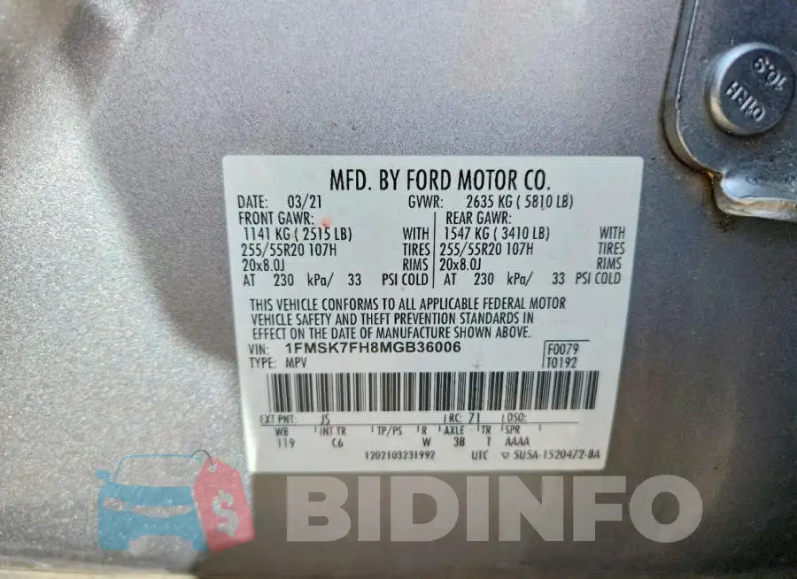 1FMSK7FH8MGB36006 Photo# 14