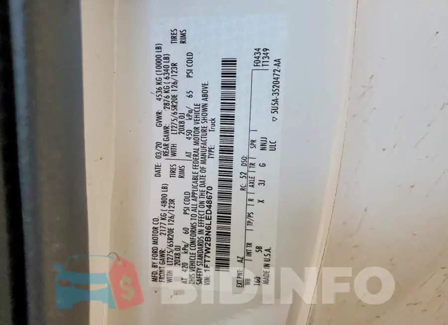 1FT7W2BN6LED48670 Photo# 12