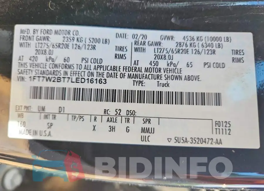 1FT7W2BT7LED16163 Photo# 12