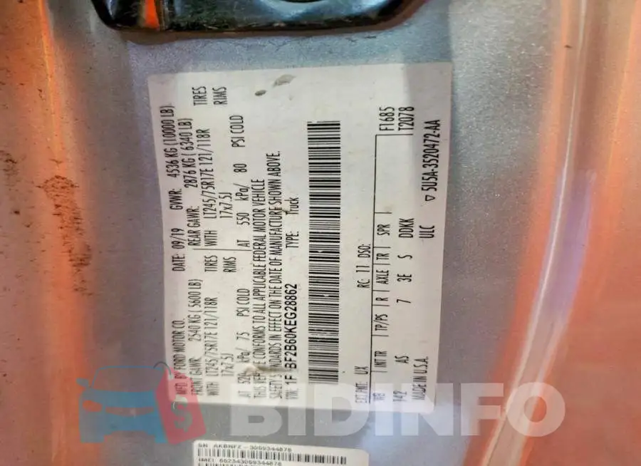 1FTBF2B60KEG28862 Photo# 12