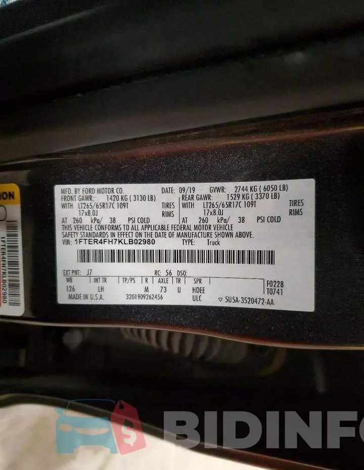 1FTER4FH7KLB02980 Photo# 13