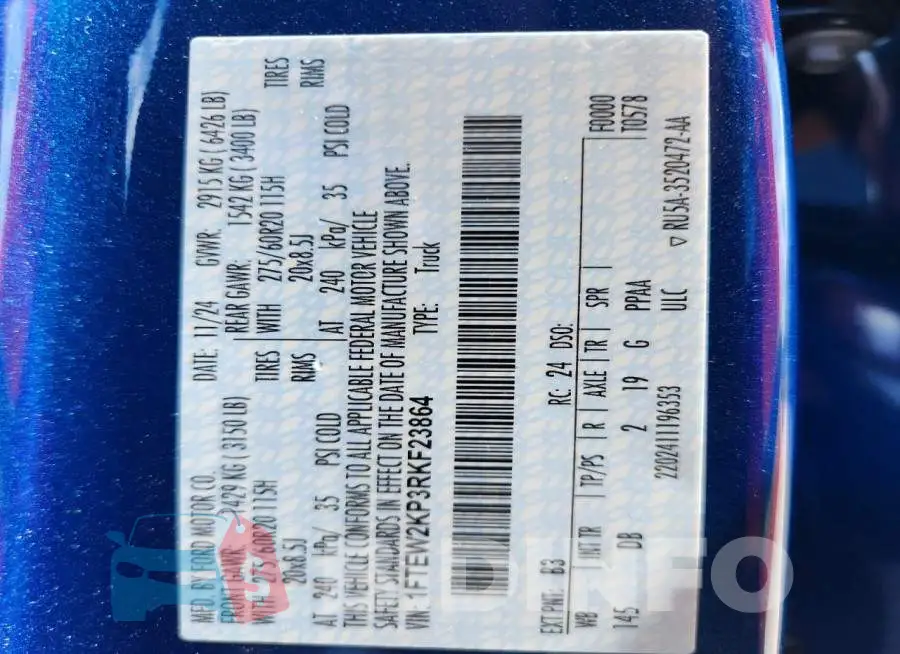 1FTEW2KP3RKF23864 Photo# 13