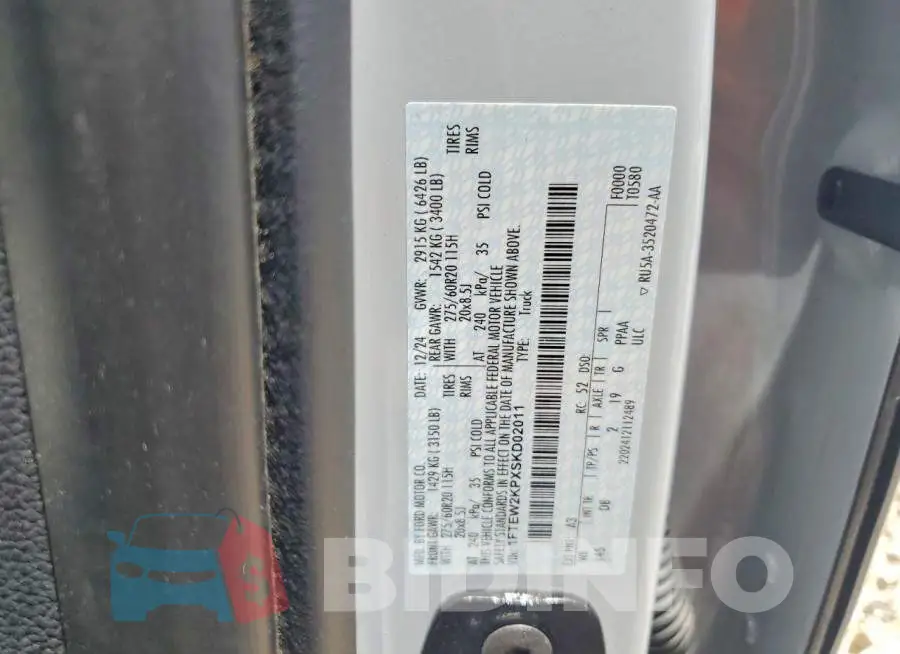 1FTEW2KPXSKD02011 Photo# 12