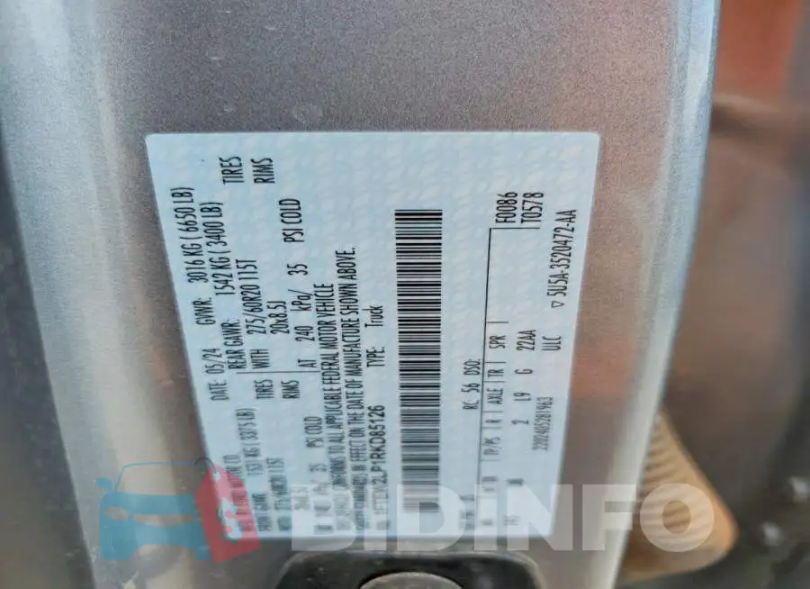 1FTEW2LP1RKD85126 Photo# 12