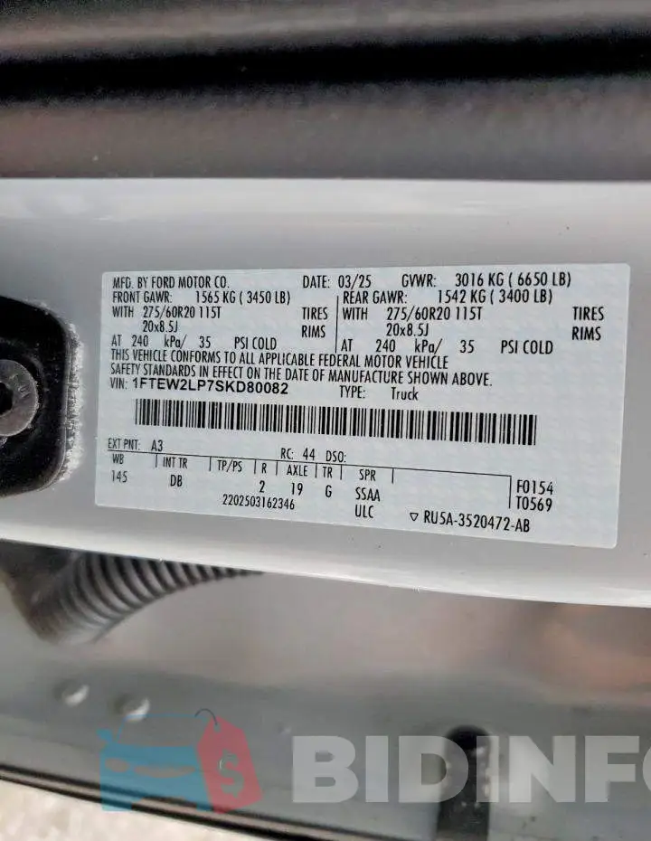1FTEW2LP7SKD80082 Photo# 12