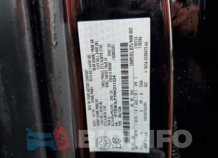 1FTEW3LP1RKD11324 Photo# 13
